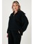 Pamuklu Oversize Fit Yarım Fermuarlı Yaka Uzun Kollu Triko Takım Bayan Takım 68351218 5