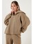 Pamuklu Oversize Fit Yarım Fermuarlı Yaka Uzun Kollu Triko Takım Bayan Takım 68351218 4
