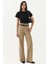 Kadın Viskon Karışımlı Straight Leg Pantolon Natural 2