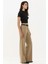 Kadın Viskon Karışımlı Straight Leg Pantolon Natural 3