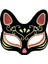 Siyah Renk Süet Kaplama Üzeri Kırmızı Sarı Simli Kedi Maskesi 17X14 cm 4