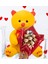 Premium 80 cm Peluş Ayı ve Romantik Balonlu Sütlü Kahve Peluş Ayıcık Buketi 1