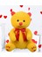 Premium 80 cm Peluş Ayı ve Romantik Balonlu Sütlü Kahve Peluş Ayıcık Buketi 3
