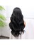 Uzun Siyah Su Dalgalı Fiber Sentetik Tül Peruk 5