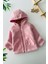 Cep Detaylı Kapüşonlu Unisex Çocuk Welsoft hırka - Pembe 1