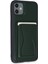 iPhone 11 Kılıf Hd Deri Luxury Magnet Kartvizitli Kapak - Koyu Yeşil 5
