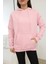 Üç Iplik Kanguru Cep Sweatshirt Pembe 1