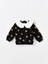 Lcw Kids Siyah Bebe Yaka Kalın Çiçekli Kız Çocuk Sweatshirt 1