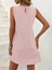 Kadın Sıfır Kollu Bisiklet Yaka Bürümcük Elbise 2