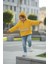 Kanguru Cep Detaylı Kapüşonlu Unisex Çocuk polar sweat - Sarı 3