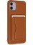 iPhone 11 Kılıf Hd Deri Luxury Magnet Kartvizitli Kapak - Kahverengi 5
