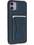 iPhone 11 Kılıf Hd Deri Luxury Magnet Kartvizitli Kapak - Lacivert 1