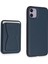 iPhone 11 Kılıf Hd Deri Luxury Magnet Kartvizitli Kapak - Lacivert 2