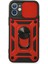 iPhone 12 Mini Kılıf Pars Lens Yüzüklü Silikon - Kırmızı - A1937-3781 1