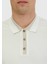 Ekru Düz Polo Yaka %100 Pamuk T-Shirt 4