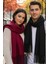 Unisex Yumuşak Dokulu Püsküllü Kışlık Buklet Atkı Şal 2'li Set 1