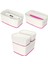 52571023 A5 Mybox Masaüstü Saklama Kutusu, Parlak Görünüm, Plastik, Beyaz/metalik Pembe 4