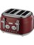 Gem Retro Kırmızı Dört Dilim Ekmek Kızartma Makinesi 3