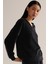 Kadın Pamuklu Kadife Yakası Saten Detaylı Sweatshirt 1