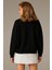 Oversize Bisiklet Yaka Siyah Kadın Sweatshirt 25K0141K1 3