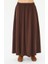 Gabardin Uzun Kloş Etek Kahve 4