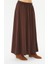 Gabardin Uzun Kloş Etek Kahve 5