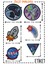 Ütü ile Yapışan Dokuma Arma Seti Patch Yama Uzay, Nasa, Roket, Astronot, Yıldız, Space Modeli 6