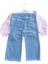 Laura Baby Kız Bebek/çocuk Fiyonklu ve Kot Pantolonlu Pembe Takım 3