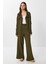 Fermuarlı Hırka Pantolon Triko Takım LAN0077 Haki 5