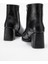 Kadın Sade Küt Burunlu Topuklu Bot Siyah Cilt 4