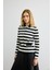Çizgili Triko Hırka Siyah 2