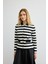 Çizgili Triko Hırka Siyah 3