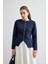 Noi Belden Oturtmalı Triko Hırka Lacivert 1