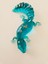 El Yapımı Epoksi Timsah Figürü & Renkli Deniz Kabuklu Turkuaz 1