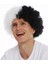 Siyah Beyaz Kıvırcık Afro Bonus Peruk Taraftar Bonus Saç (4887) 3