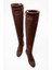Kadın Dizüstü Streç Topuklu Çizme; Kahve Süet 5