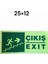 Çıkış Exit Fotolümenli Sağ 25-12 cm Levha 1