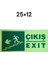 Çıkış Exit Sol Fotolümenli 25-12 cm Levha 1