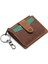Hakiki Eskitme Deri Anahtarlıklı ve Fermuarlı Bol Kart Bölmeli Unisex Kartlık - G2 Taba 2