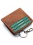 Hakiki Eskitme Deri Anahtarlıklı ve Fermuarlı Bol Kart Bölmeli Unisex Kartlık - G2 Taba 4