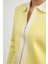 Fermuarlı Kontrast Triko Hırka Soft Sarı 4