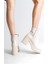 Lısse Fermuarlı Ortopedik Taban Kalın Topuklu Kadın Bot Ckt - Krem 4