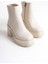 Lısse Fermuarlı Ortopedik Taban Kalın Topuklu Kadın Bot Ckt - Krem 5