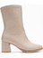 Sade Dikişli Fermuarlı Kadın Topuklu Bot Ten Cilt 2