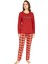 Kadın 08014 % 100 Pamuk Uzun Kol Pijama Takımı Kırmızı 1