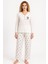 Kadın 70803 Kaşkorse Pijama Takımı Beyaz 1