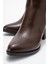 Kadın Topuklu Bot Kahve Cilt 4