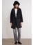 4746 Kadın Uzun Tüylü Manto Siyah 2