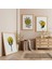 Ahşap Çerçeveli Minimalist Bitkiler Üçlü Ahşap Tablo Seti 1