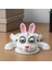 Şaşkın Tavşan Sürpriz Bardak Altlığı | Kupa Konunca Hareket Eden 3D Baskı Hayvan Coaster | Masaüstü Eğlencesi -Beyaz 2